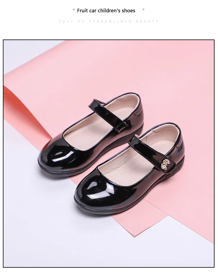 2020Autumn Big Girls Black School shoes Kids Princess Dancing Shoes Childrens Student Leather Shoes Girls 4 5 6 7 8 9 10 11-15T