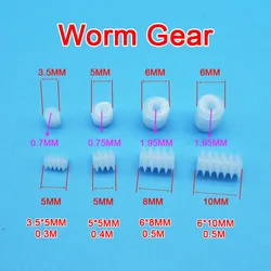 10PCS Sample Worm Gear 3.5*5mm 0.3M / 5x5mm 0.8A 0.4M / 6x8mm 6x10mm 0.5M 2A DIY Toy Models Transmission Helical Gears