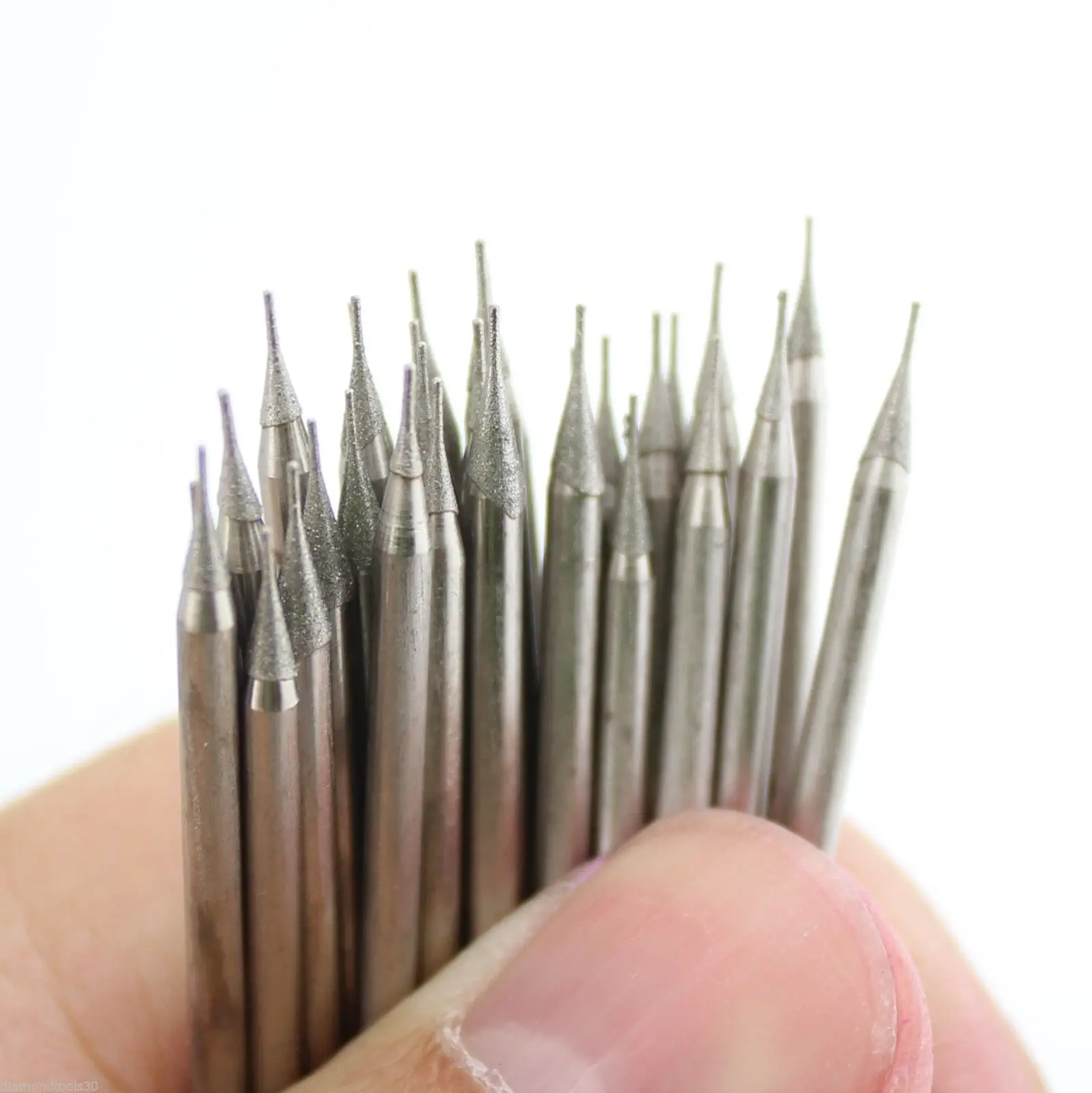 40Pcs 0.4 0.5 0.6 0.8mm Diamond Hole Saw Drill Bit Set Coated Solid Bits Masonry Drilling Jewelry Tools For Stone Gemstone