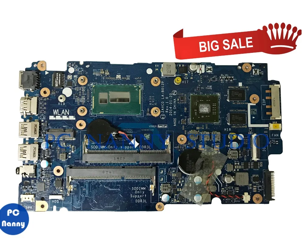 PCNANNY 056DXP 56DXP LA-B012P for Dell Inspiron 5447 5547 laptop motherboard I5-4210U DDR3L PC Notebook Mainboard  2GB-GPU