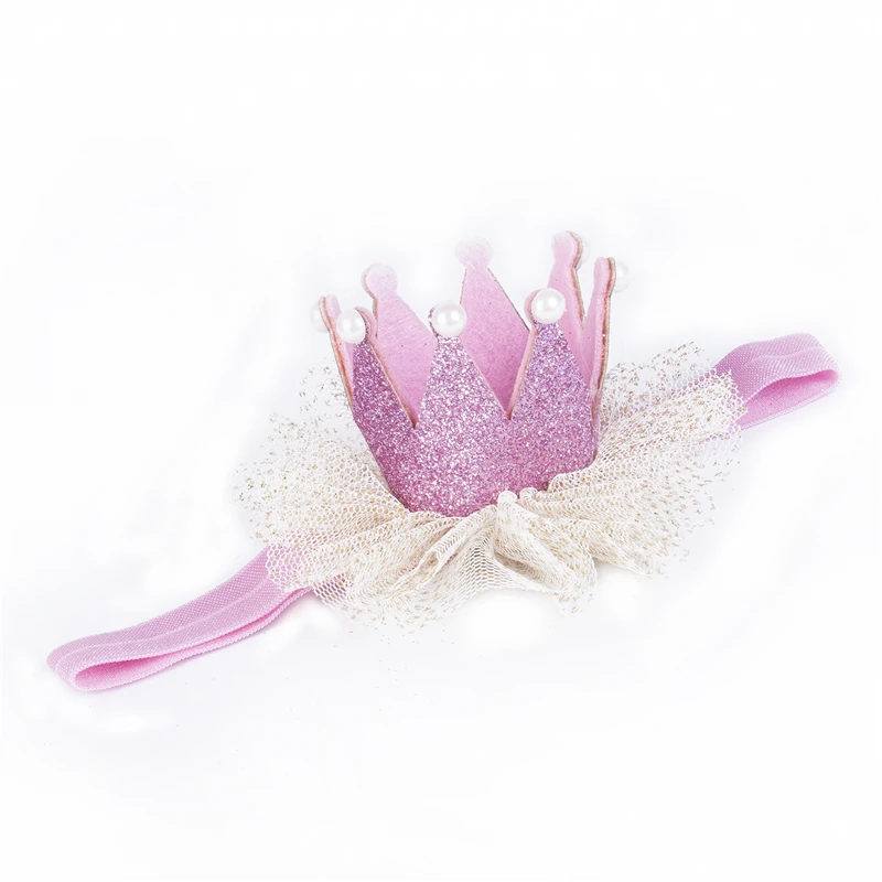 Girls Headbands Lovely Baby Girl Lace Hairband Crown Headband Toddler Hair Band Soft Hair Accessories Princess Birthday Headband