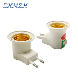 E27 Lamp Holder Wall-mount E27 Switch Lamp Base Converter EU Type Round US Plug With ON/OFF Button Screw Mouth Type Light Holder
