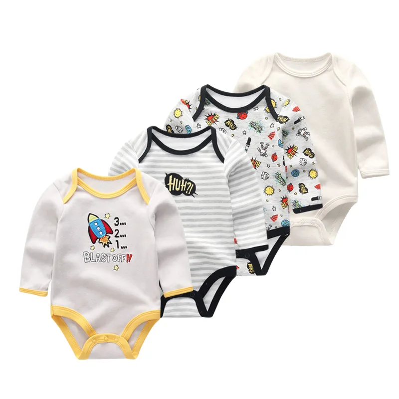 4pcs/lot Newborn Baby Onesies Long-sleeved Triangle Romper Baby Boy Girls Clothes Girls Baby Onesies 0-12m