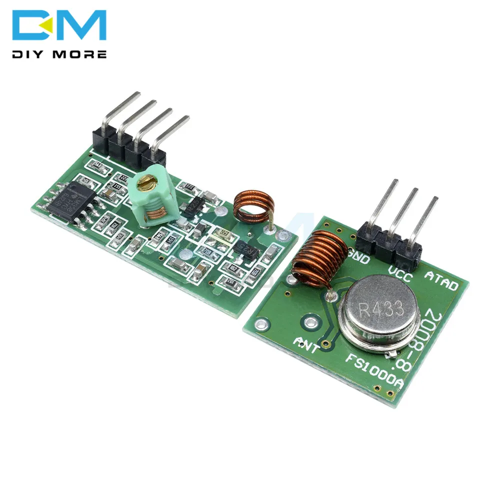 RF Transmissor E Receptor Link Kit para Arduino, Controle Remoto Sem Fio Módulo Voltage Board, 315 433 MHz, 315MHz, 433 MHz
