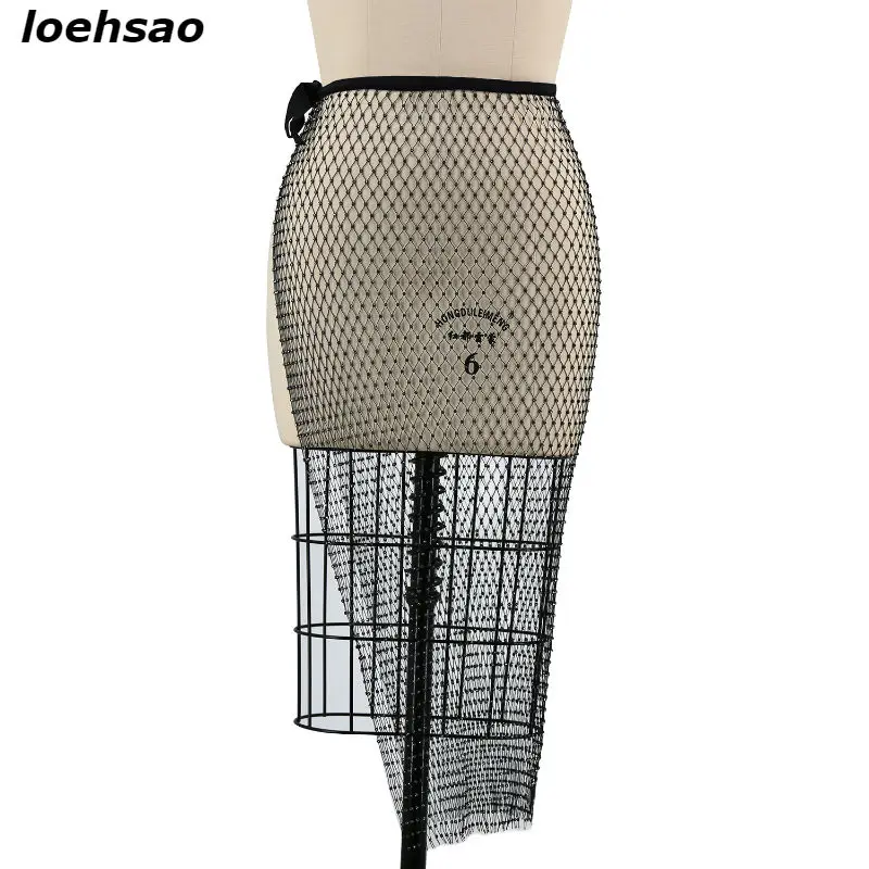 

2019 Sexy Women Black Skirts Fashion Bandage Skirts Pencil Grid Sequined Open Fork Set auger Evening Club Party Summer Skirts