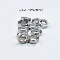 Bearing 10pcs 6700ZZ 10*15*4(mm) free shipping chrome steel Metal Sealed High speed Mechanical equipment parts