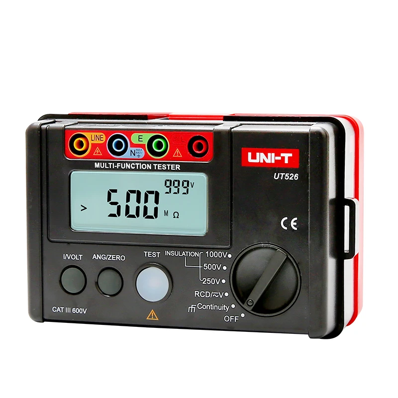 Uni T UT526 Digital Electrical Meter Insulation Resistance Tester AC DC Voltmeter/ RCD Test / Low Resistance Continuity Measure