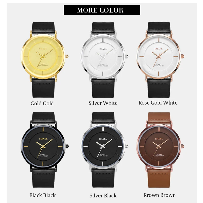 SMAEL Mens Watches Top Brand Business Quartz Leather Sport Watch Men Luxury Casual Fashion Male Clock Wristwatch