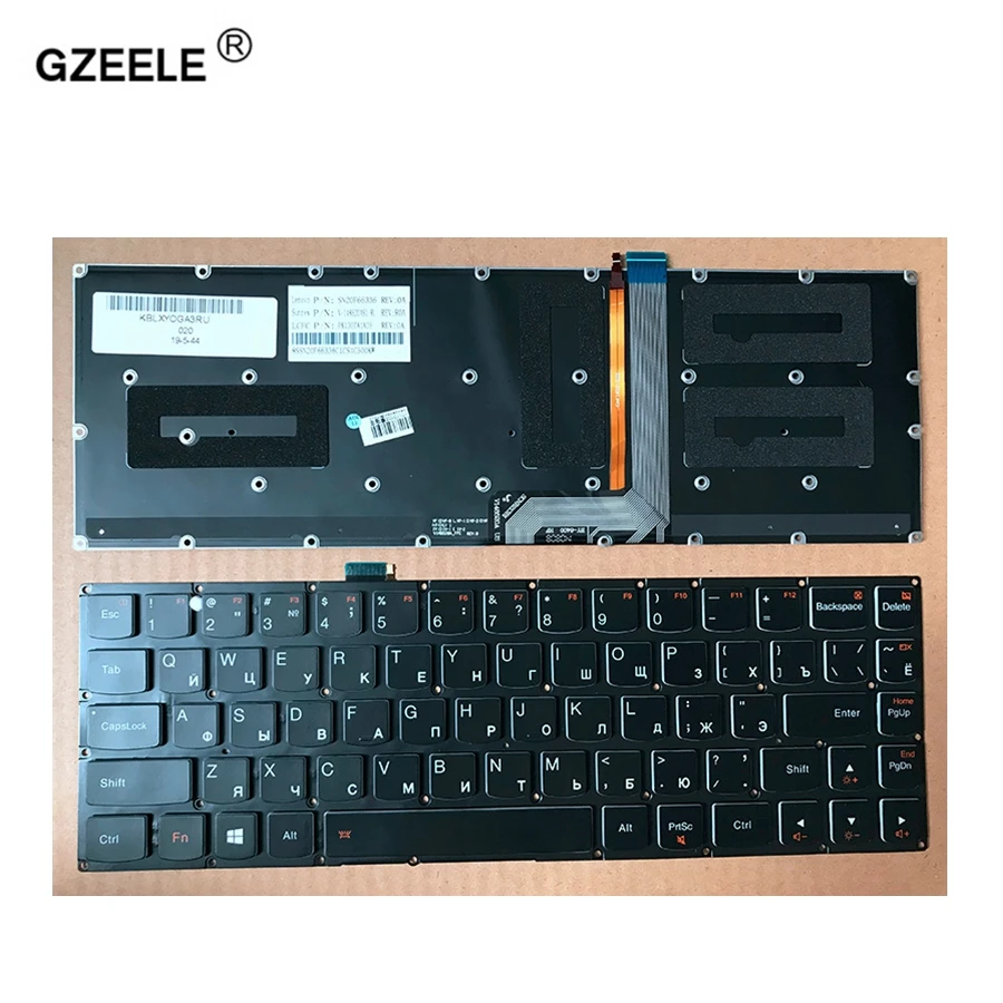 GZEELE Russian laptop Keyboard FOR LENOVO Yoga 3 Pro PRO13 1370 yoga3pro YOGA 3 PRO 13 RU Russian layout with backlit black  new