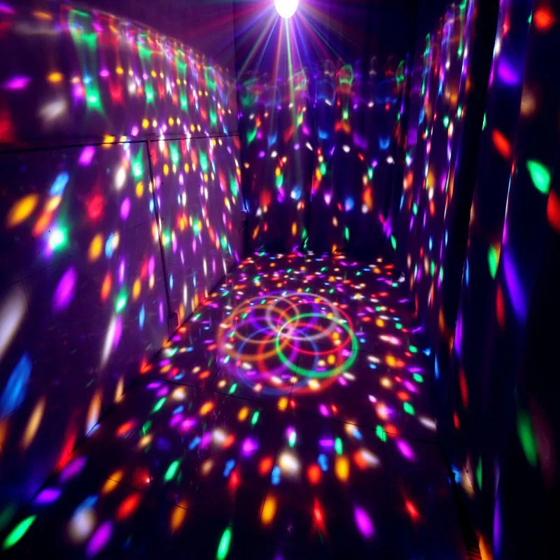 Imagem -06 - Luz do Estágio Led Rgb Controle de Som Premium 27w 9leds Rgb Lâmpada Mágica Bola de Cristal Discoteca Luz Laser de Casamento Festa em Casa de Lase