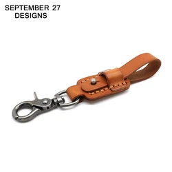 New Fashion Men Keychain Genuine Leather Luxury Handmade Vintage Metal Car Key Ring Multifunctional Tool Women Retro Key Chain