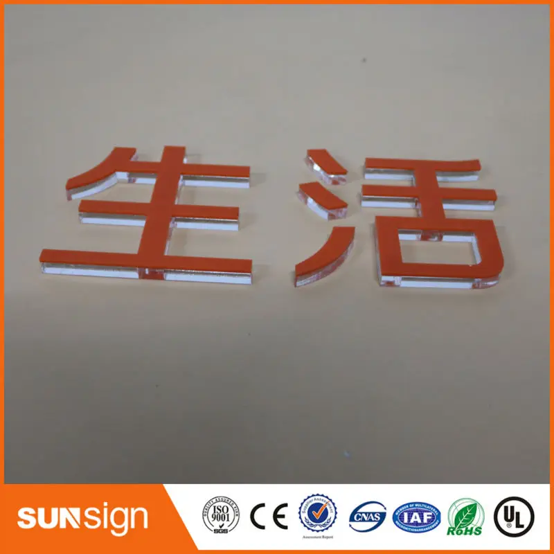 Sunsign Transparant Clear Crystal 3D Letters Acryl Bord