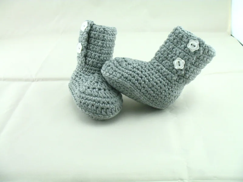 free shipping,Baby handmade shoes Crochet infant sandals Baby/First Walking Shoes walking shoes boots-gray