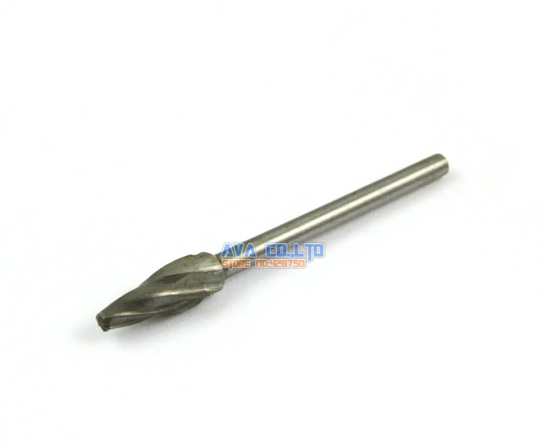 4 Pcs 3mm Shank Tungsten Carbide Burr Rotary Cutter File CNC Engraving Bit Single Cut (NO.8)