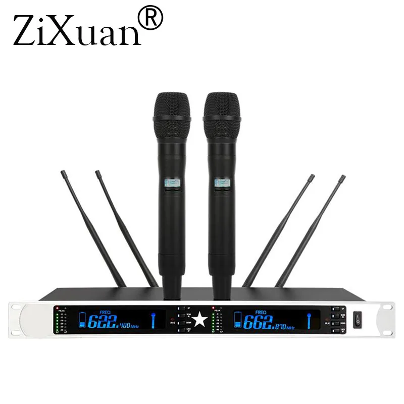 Wireless remote U-segment microphone true diversity one for two microphone conference stage performance home KTV project