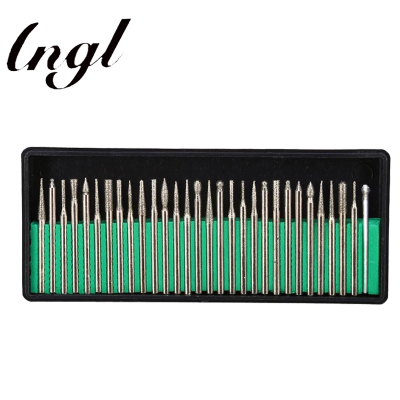 30 Pcs Titanium Coated Abrasive Rods Corundum Diamond Grinding Engraving Head Dental Teeth Whitening Tools Jade Polishing Needle