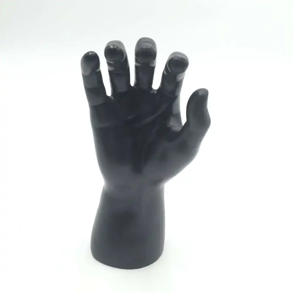 CAMMITEVER Black Plastic Mannequin Hand Man Right Hands Jewelry Nail Gloves Ring Bracelet Showcase