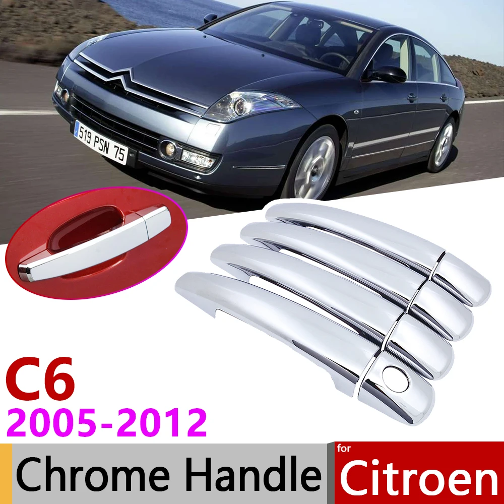 

for Citroen C6 2005~2012 Chrome Exterior Door Handle Cover Car Accessories Stickers Trim Set 2006 2007 2008 2009 2010 2011