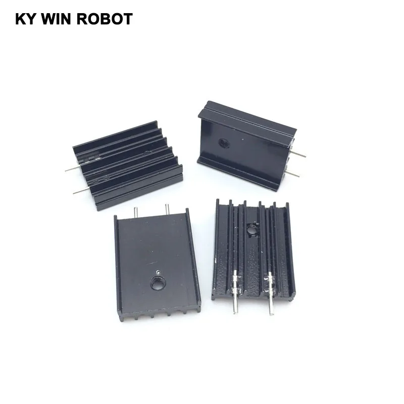 10pcs 19x8x25MM black Aluminium TO-220 Heatsink TO220 Heat Sink Transistor Radiator TO220 Cooler Cooling 25*8*19MM with 2pin