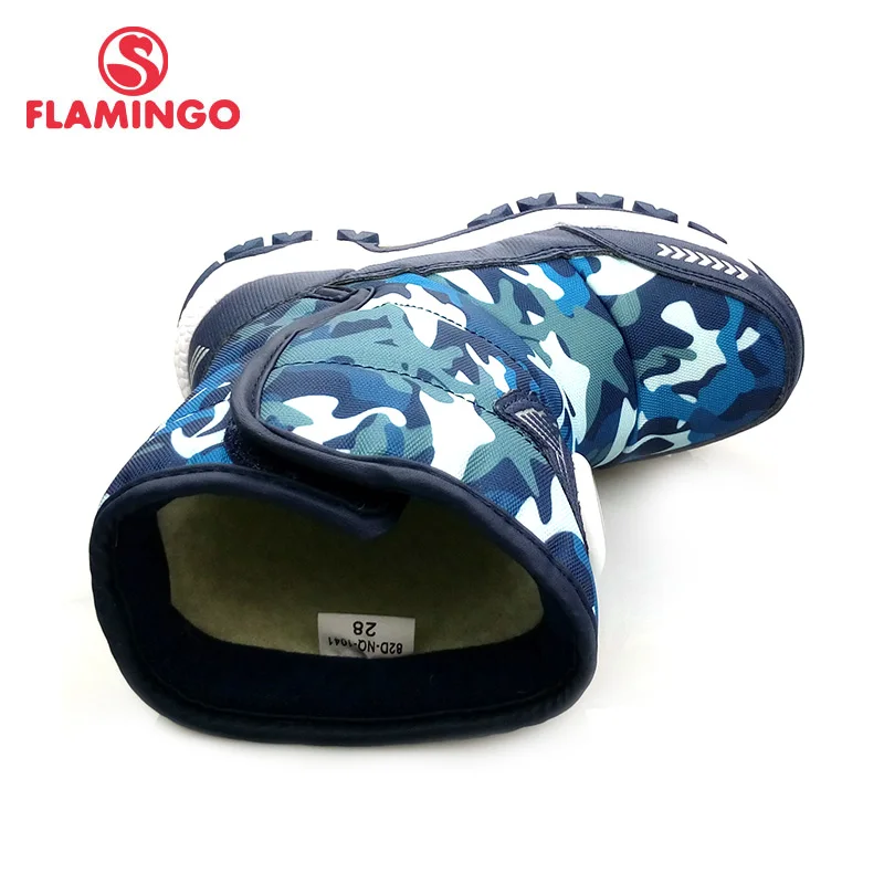 FLAMINGO Winter High Quality Mid-Calf Navy Wool Keep Warm Kids Shoes Anti-slip Snow Boots for Boy Free Shipping 82D-NQ-1041