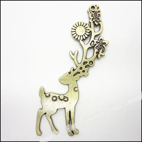 

10pcs Vintage Charms Deer Pendant Antique bronze Fit Bracelets Necklace DIY Metal Jewelry Making