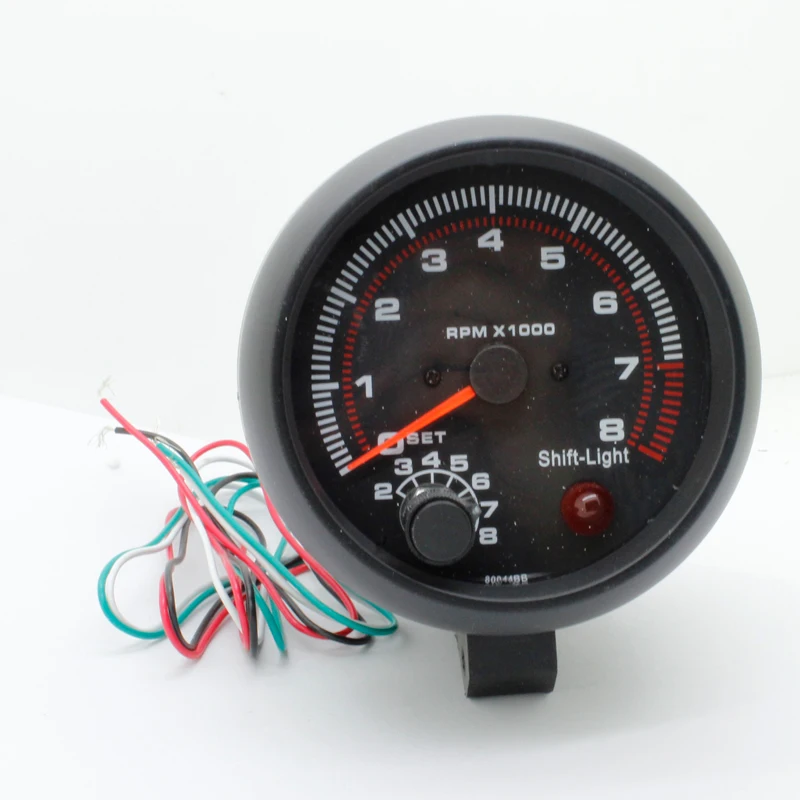 Car Tachometer 3.75inch(95.25mm) Black Shell Red Light Tachometer Gauge RPM Car Meter Pro Racing Car 2017