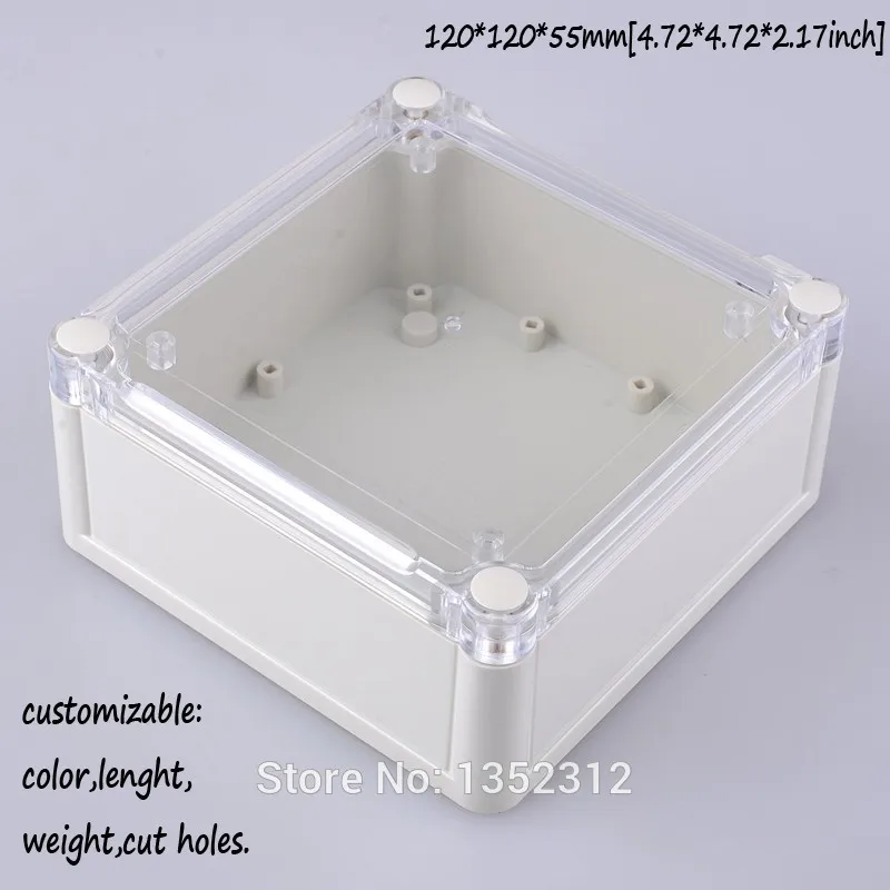 3 pcs/lot 120*120*55mm IP68 plastic waterproof enclosure DIY project box for electronic plastic housing junction switch box