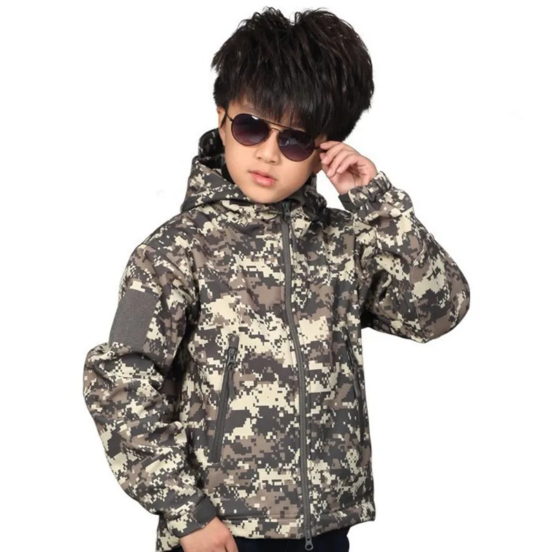 New Kids Shark Skin Children Outdoor Softshell men Jacket Sport Camping Warm Clothes Waterproof Ski Hiking kid Jackets