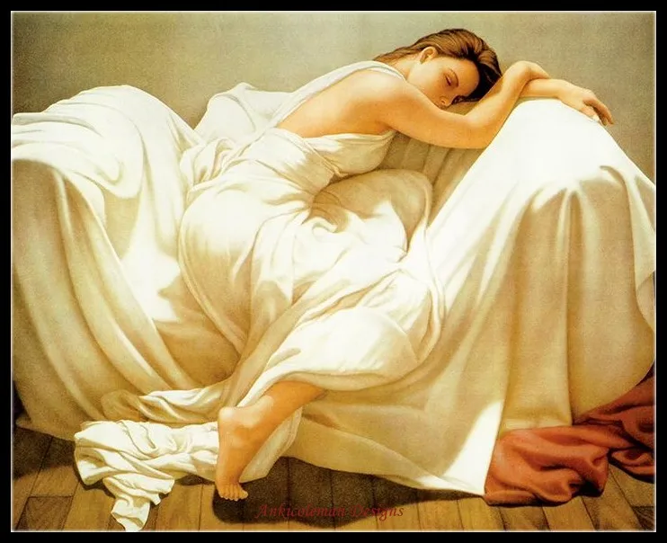 Needlework for embroidery DIY DMC Color High Quality - Counted Cross Stitch Kits 14 ct Oil painting - Sexy Girl Sleeping