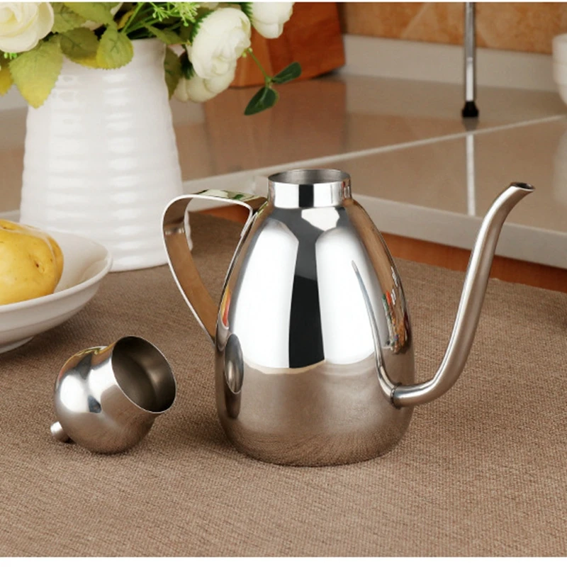 Stainless Steel Leak-proof Oiler Jar Soy Sauce Bottle Olive Oil Vinegar Batcher Bottle Kitchen Supplies Cruet Vinegar Pot