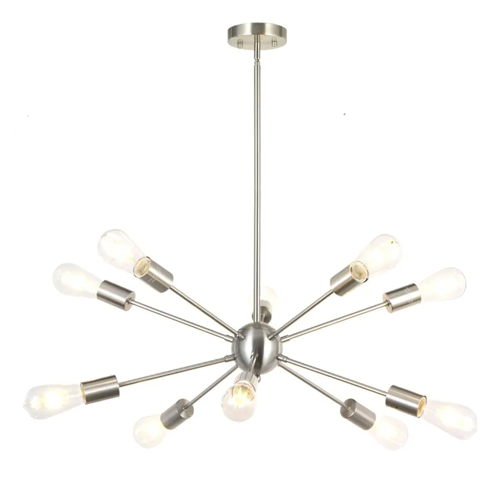 Imagem -02 - Ferro Industrial Moderno Starburst Luz Satélite Iluminação Sputnik Lustre Medieval Retro Loft Luminária Iluminação Lustre