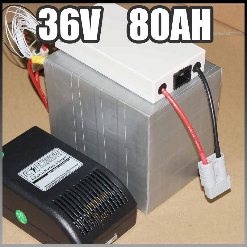 36V 80Ah LiFePO4 Battery Pack ,3000W Electric Bicycle Battery + BMS Charger 36v lithium scooter electric bike battery pack