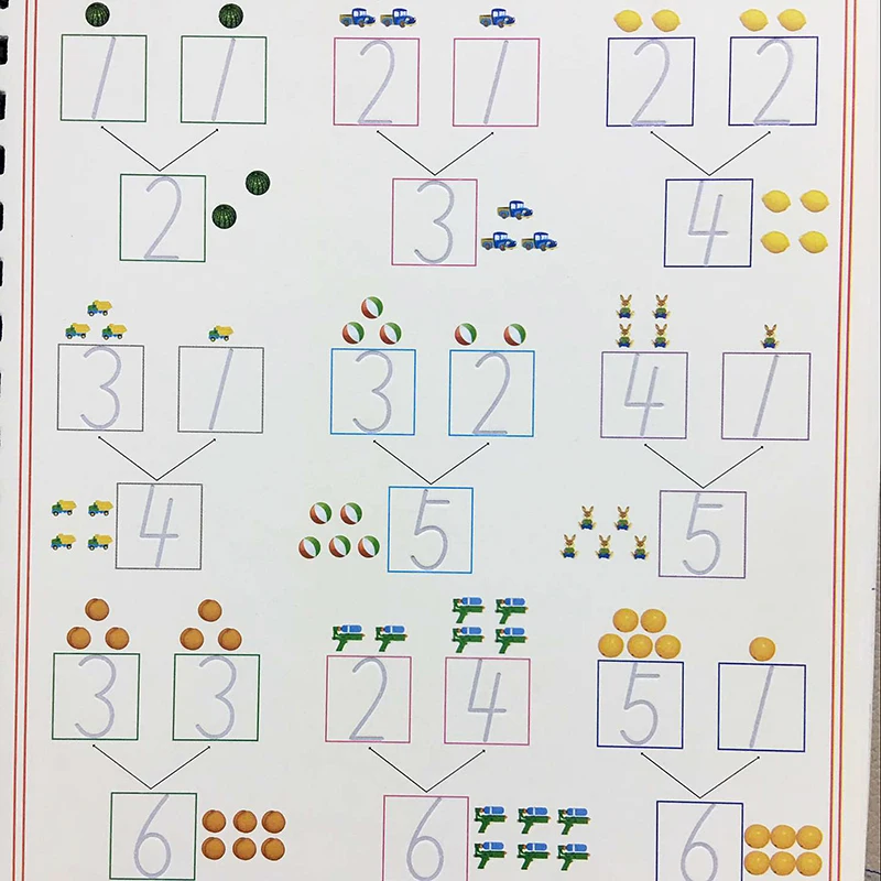 Cuaderno de números groove para niños, 0-100, ejercicio de caracteres de matemáticas, guardería, preescolar, para escribir el texto