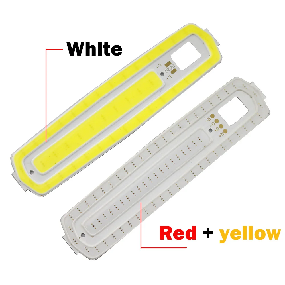 LED COB 87*20MM 2W 3W Cold White Red yellow LED Bar Lights COB Strip Bulb Lamp DC 3V 87mm LEDs Chip for DIY Bed Bicycle Lights