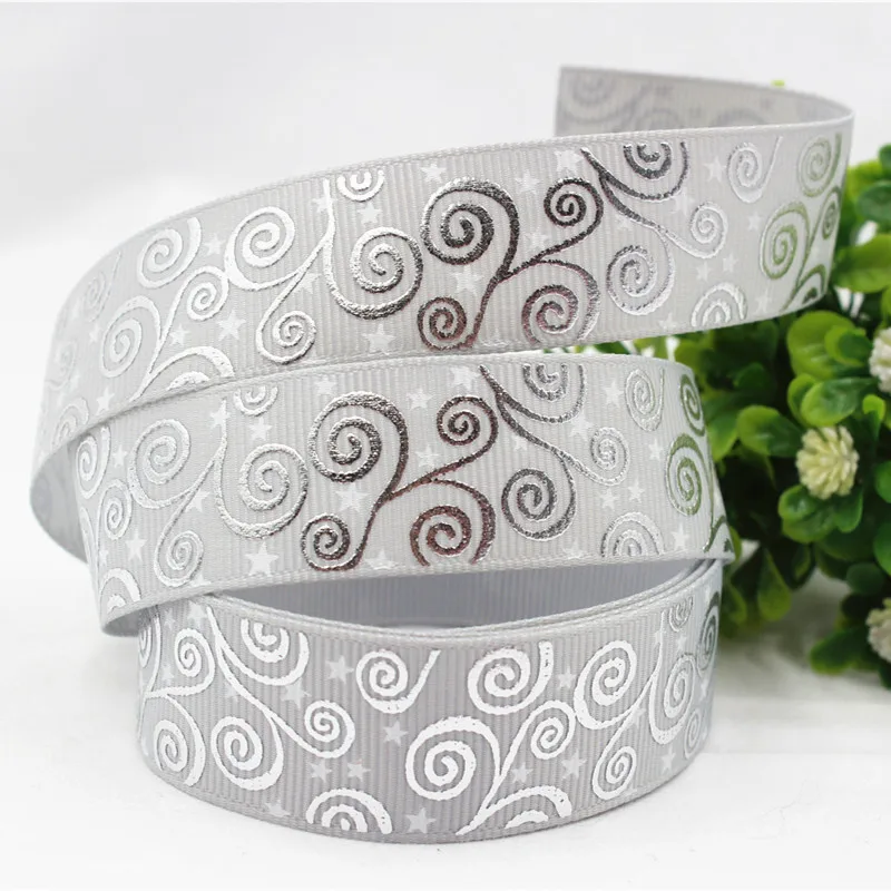 16130214 ,  22MM totem hot silver Printed grosgrain ribbon, DIY handmadeHair accessories Material wedding