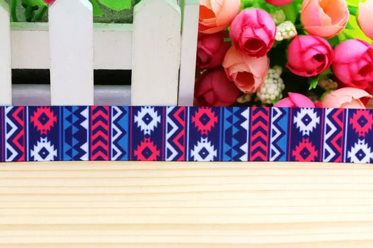 7/8''  Aztec Printed Grosgrain Ribbon Hairbow Headwear Party Decoration Diy Sewing Craft 22mm P5408