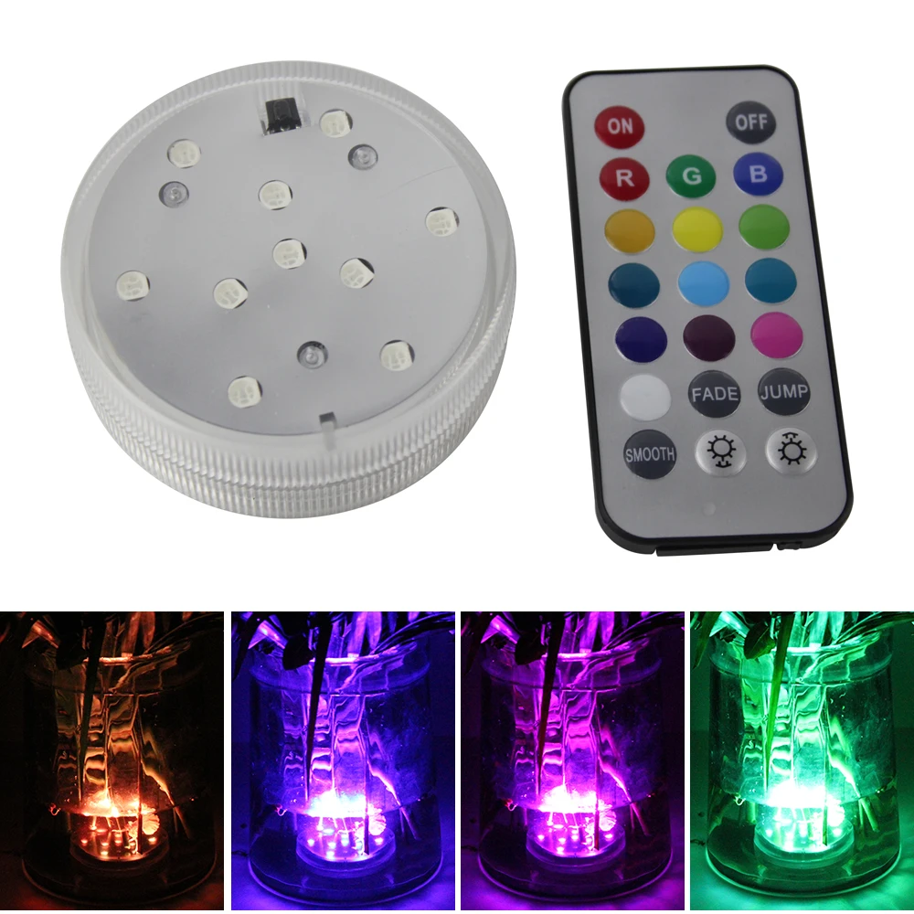 Boruit 10led Unterwasser licht Tauch-RGB-Schwimmbad Aquarium Fern beleuchtung Badewanne Brunnen Vase Schüssel Dekoration Lampe