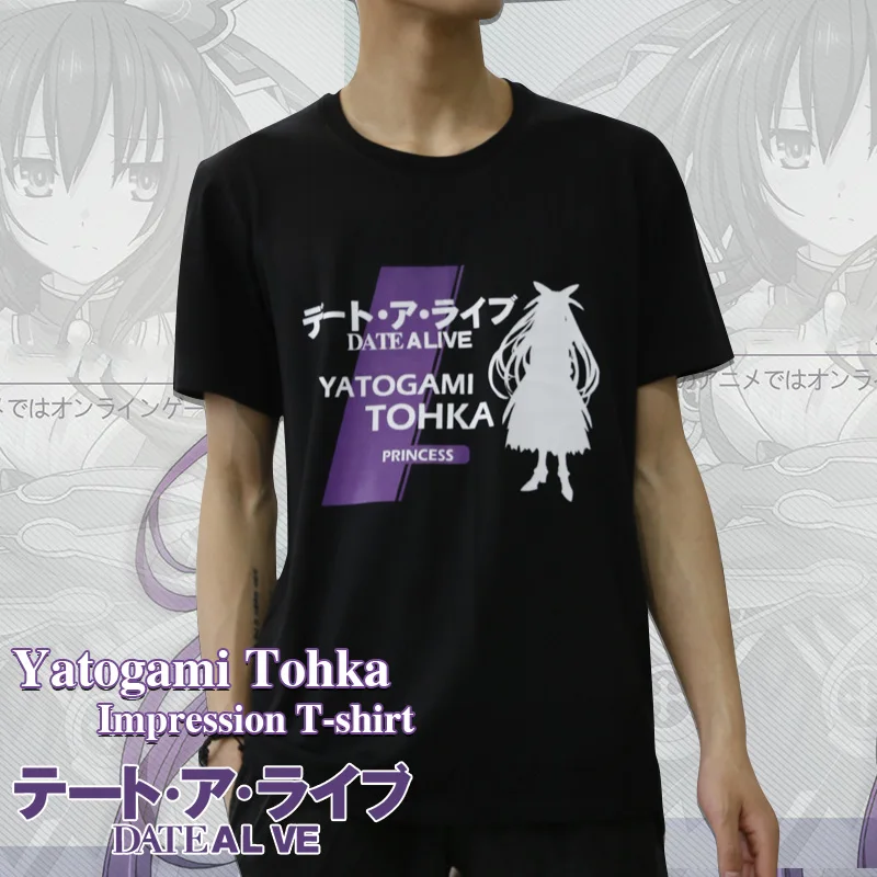 MGFHOME Anime JK DATE A LIVE Princess Yatogami Tohka Cosplay Shirt Related T-Shirt tshirt t shirt Tops Tee Women Men Black