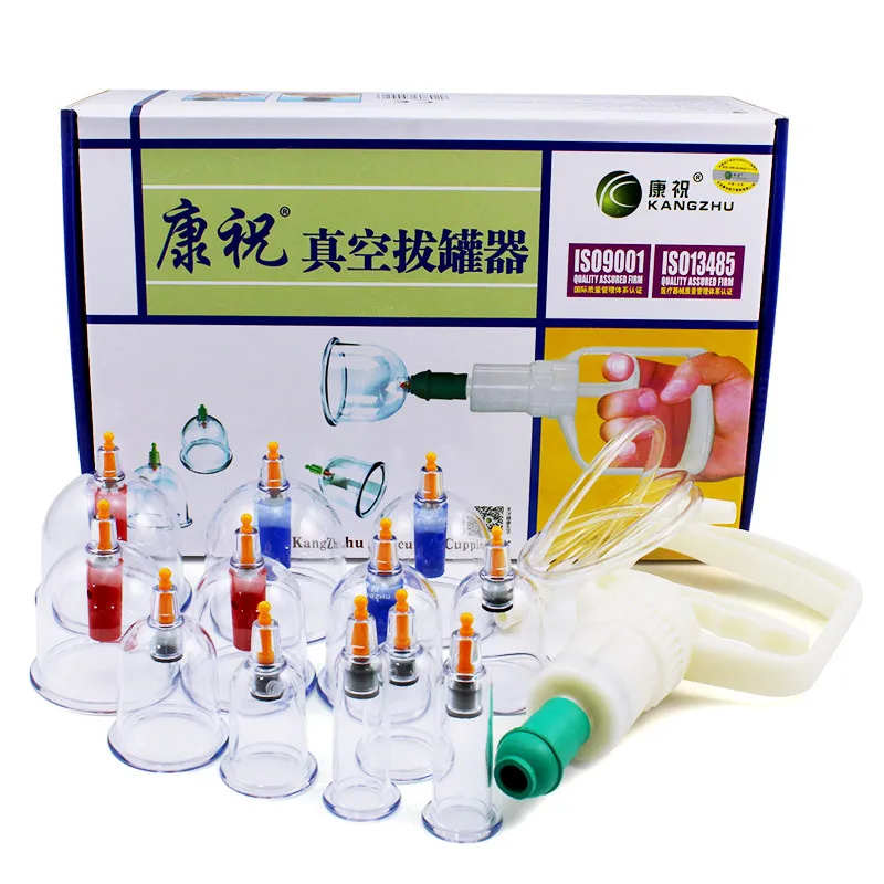 12 Pcs Kangzhu Massage Vacuum cupping set Suction Cups Chinese Traditional Cupping jar Acupunture Vacuum Cupping Set