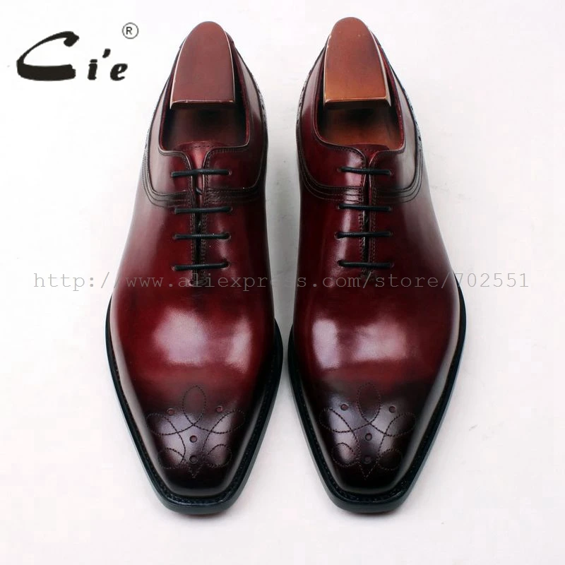 cie Free Shipping Bespoke Custom Handmade Calf Leather Patina Men\'s Dress/classic /casual Oxford Leather Outsole Shoe NO.ox593