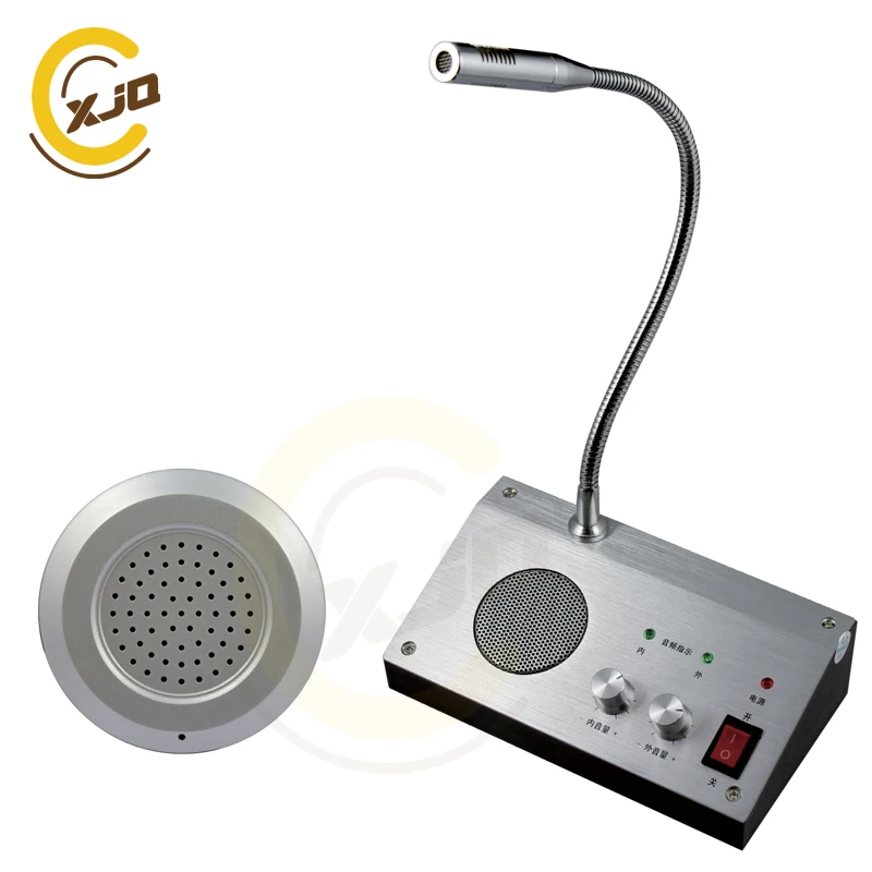 XJQ ZHUDELE Window Microphone Audio Record Intercom Interphone Speaker,Dual-Way Bank Office Store Station Window Microphone