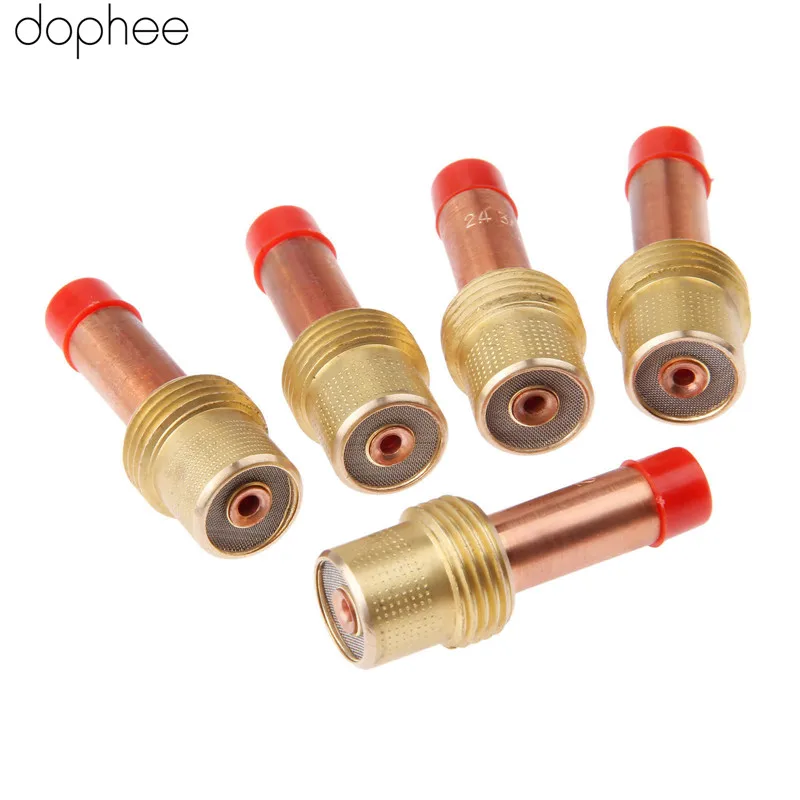 Lente para gás do corpo de pinça dophee 45v26m, para tig, tocha de soldagem, 2.0mm (3/32 polegadas), corpo de pinça, 5 peças, novo, quente