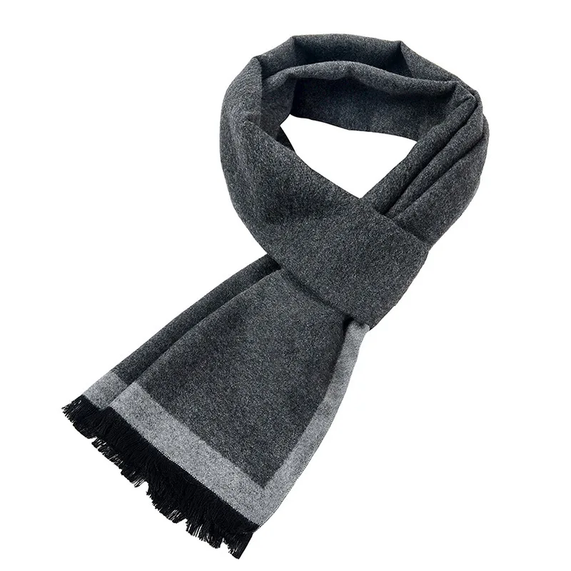 New Design Luxury Brand Winter Casual Cashmere Warm Men Scarf Solid Long Shawl Neckcheif Knitted Thick High Quality HY122