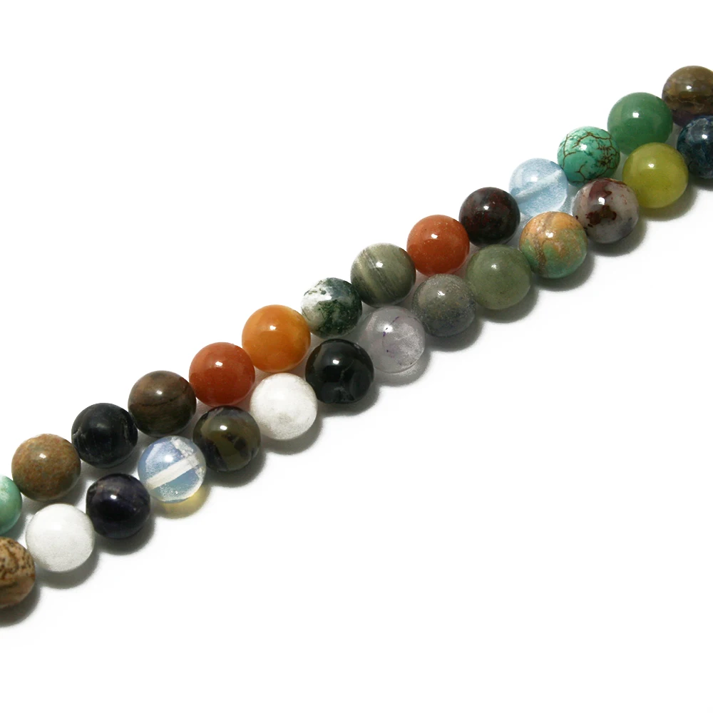 Hot Sale Nature Garment Stone Beads Spacer Loose Beads Charms For Jewelry Making DIY Bracelet Necklace 15inches 4/6/8mm