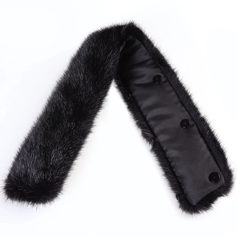 Winter Men Real Mink Fur Collar of leather Coat Solid Warm Men Genuine Fur Stand Collar Black Brown Button Lining