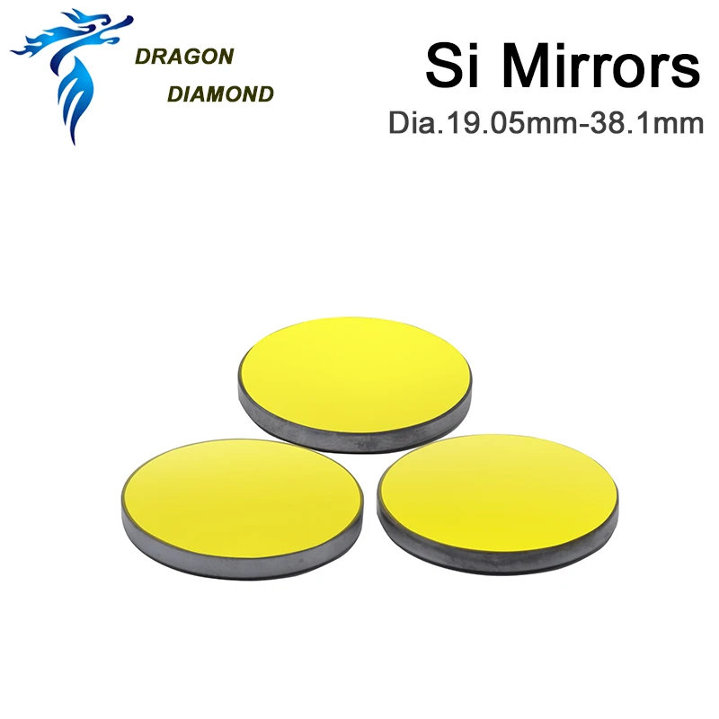 DRAGON DIAMOND 3pcs Silicon CO2 Laser Reflective Mirrors Dia.19.05/20/25/30 /38.1mm For Laser Cutting Engraving Machine