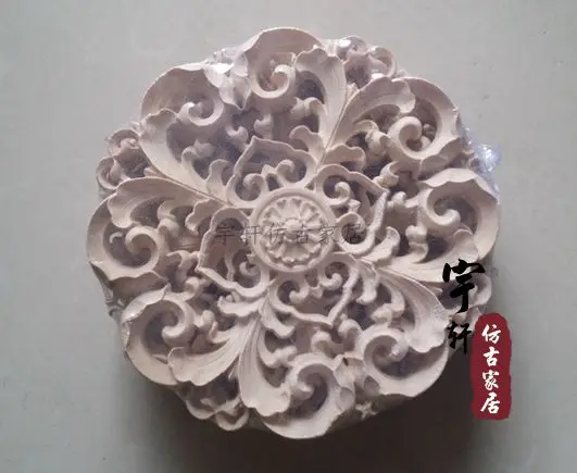 Dongyang wood carving wood applique motif wood shavings corner flower furniture door cabinet door applique chinese style home