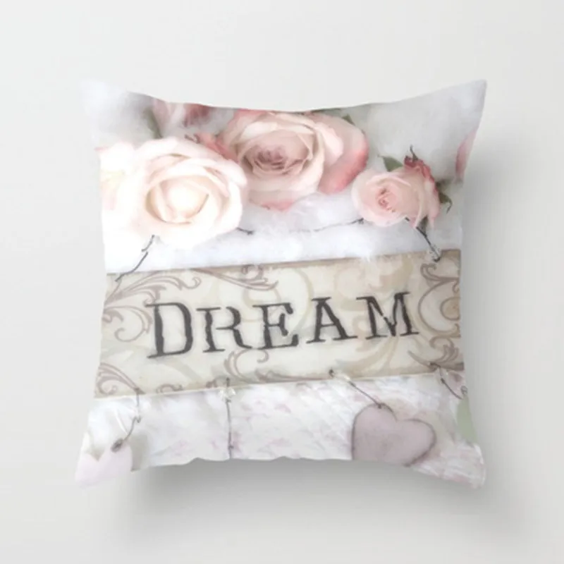 45x45cm Pillowcase 3D Rose Printed Pillow case Pillow Cover Throw Pillow Case Living Room Bed Room Flower Peony