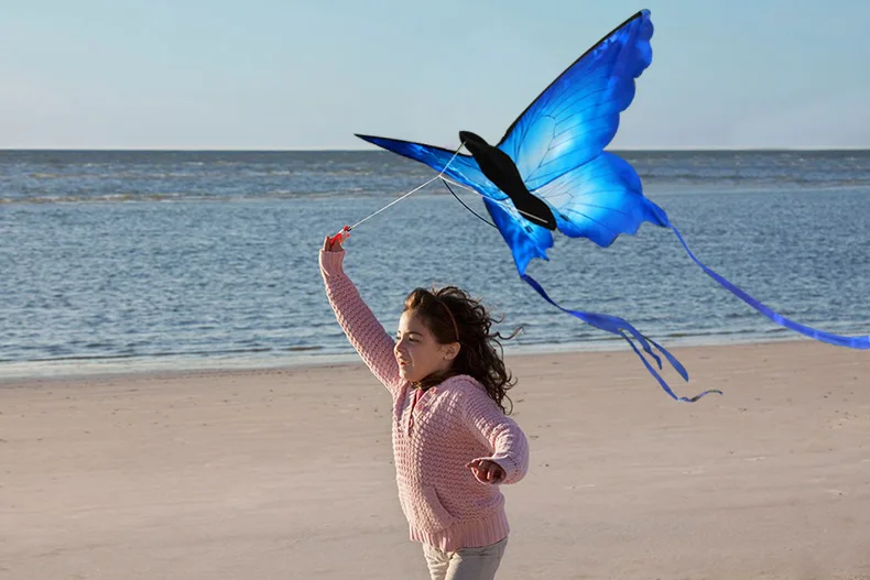 Strong  Butterfly With  Long  Tail!Huge Beginner Kites for Kids And Adults 55-Inch Come With String And Handle