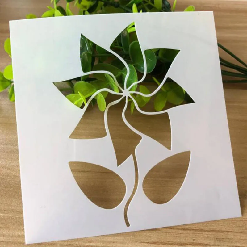 4pcs Stencil Flowers Coloring Embossing Accessories Painting Template Scrapbooking Theme Lace Ruler DIY Decoration Reusable